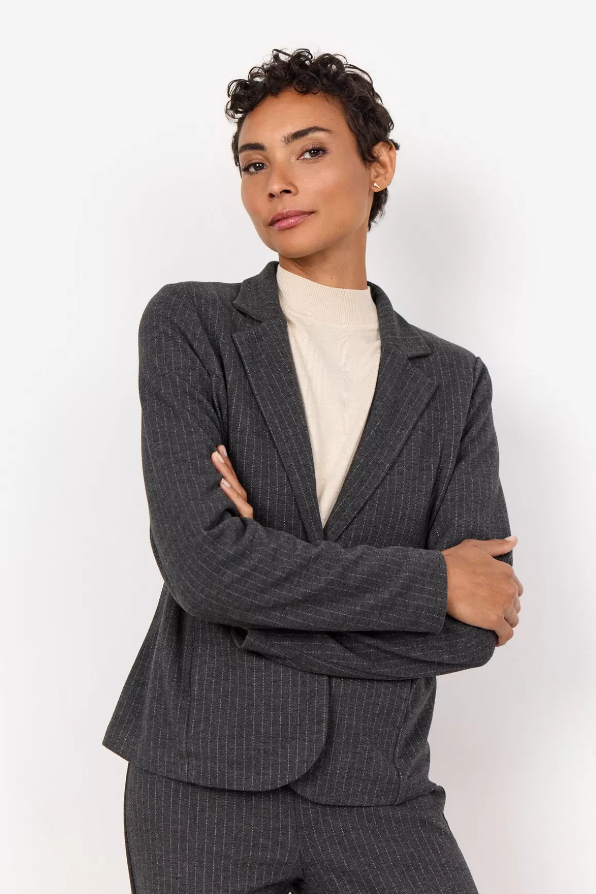 SC-IVA 3 Blazer Dark Grey-Soyaconcept Discount