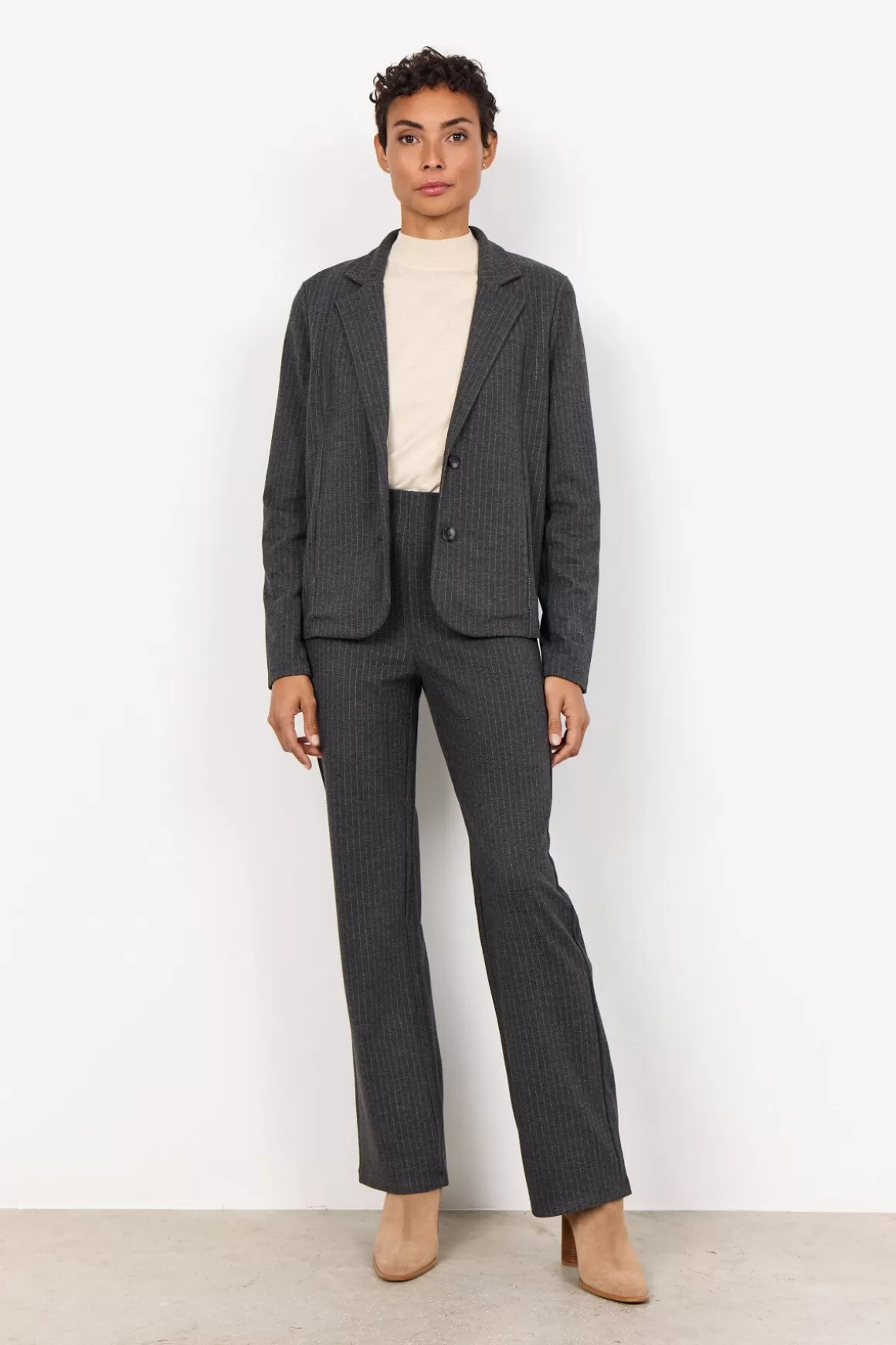 SC-IVA 3 Blazer Dark Grey-Soyaconcept Discount