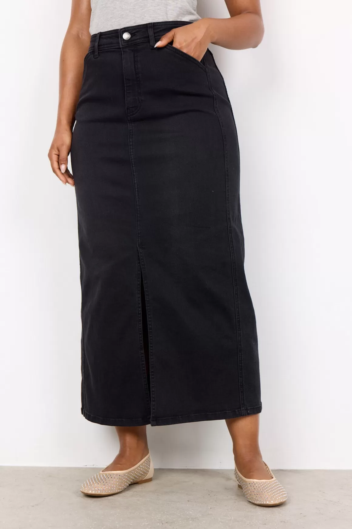 SC-KIMBERLY 32 Skirt Dark Grey-Soyaconcept Best Sale